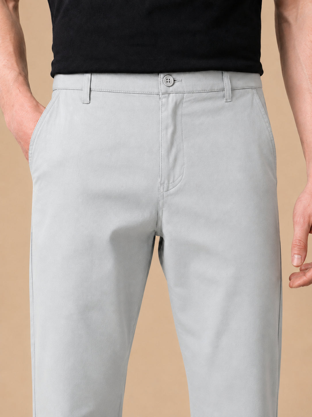Men’s Solid Cotton Chino Trousers