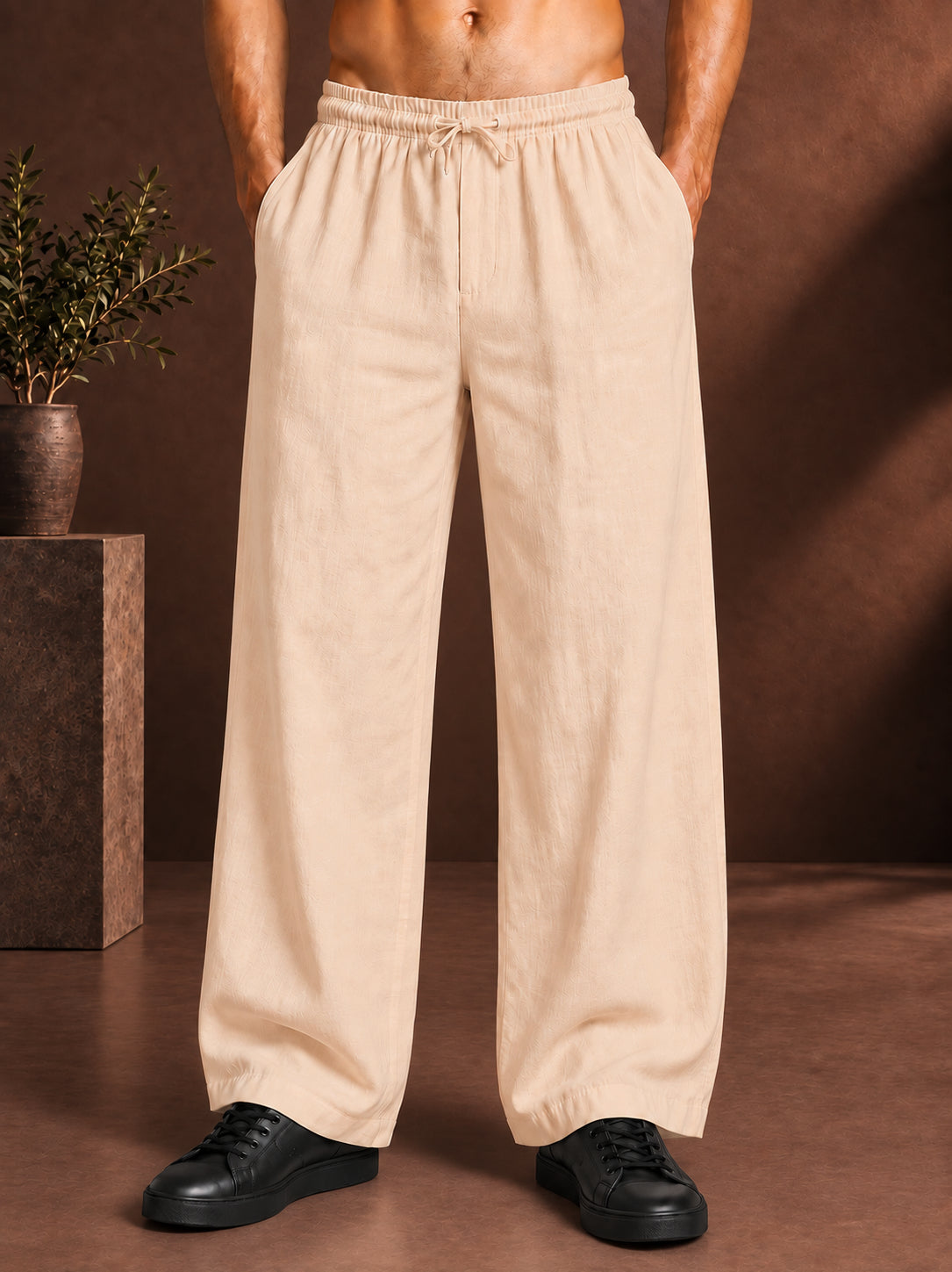 Men’s Relaxed Fit Linen Trousers