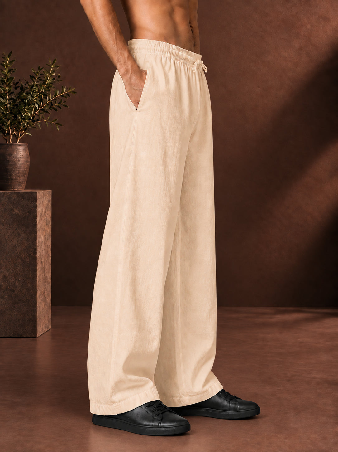 Men’s Relaxed Fit Linen Trousers