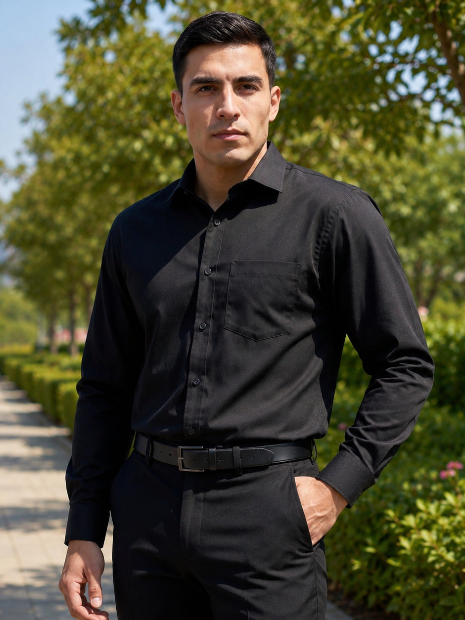 Cotton Solid Formal Shirt for Mens