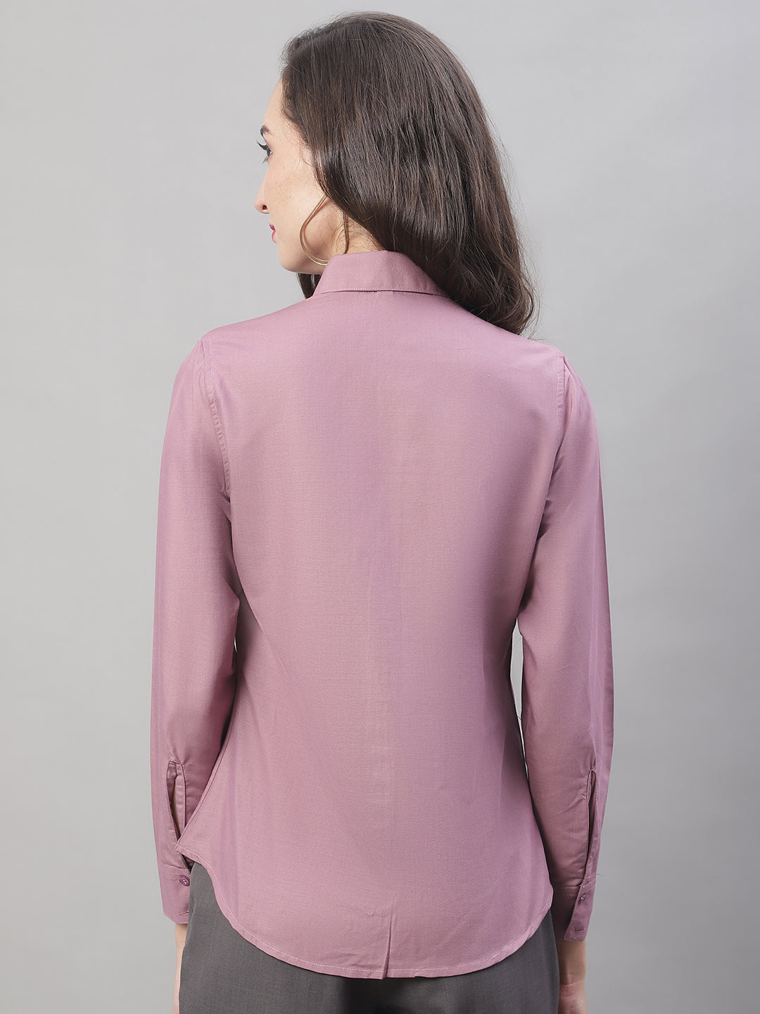 Women Magenta Pink Solid Shirt Style Top