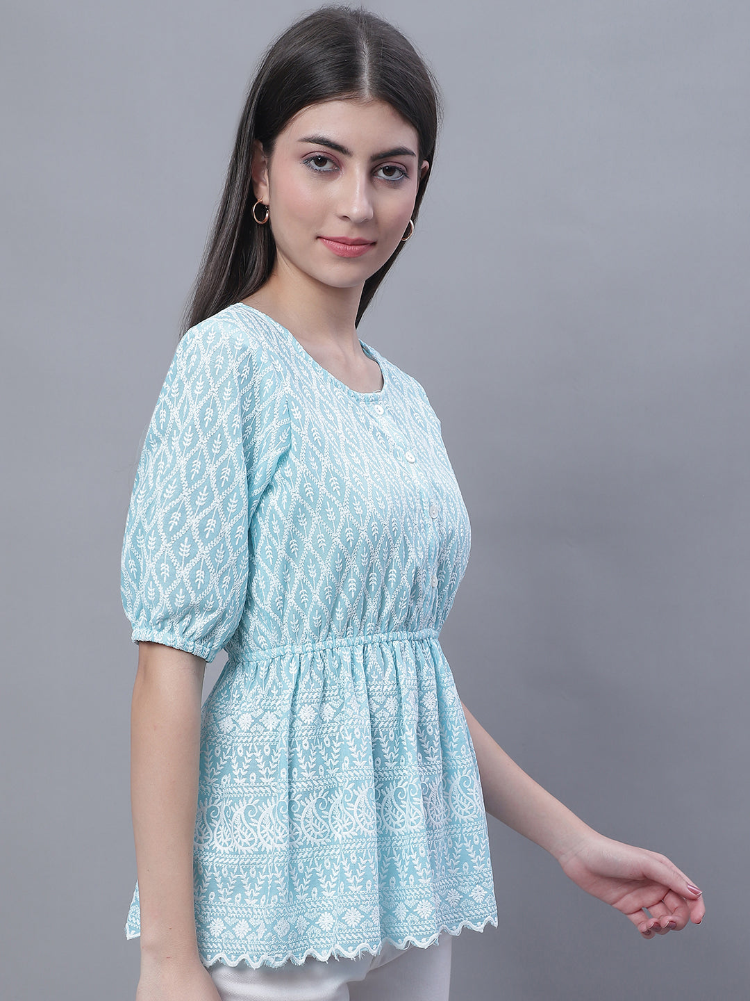 Women's Chikankari Work Empire Top