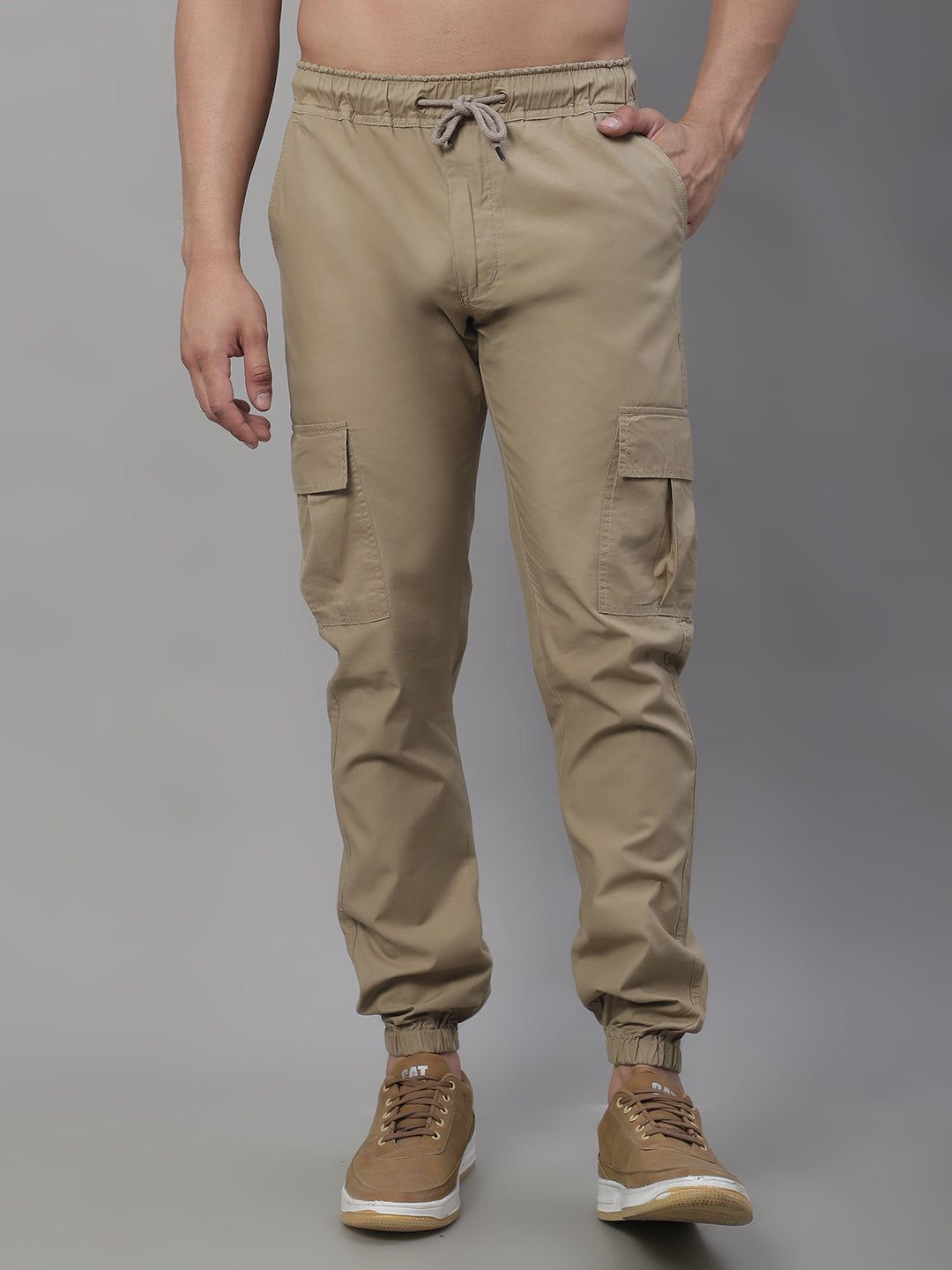 Indian Needle Men's Casual Cotton Solid Cargo Pants