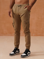 Indian Needle Men's Casual Cotton Solid Cargo Pants