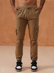 Indian Needle Men's Casual Cotton Solid Cargo Pants