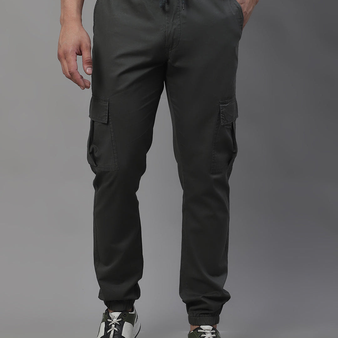 Indian Needle Indian Needle Men's Casual Cotton Solid Cargo Pants - Front View