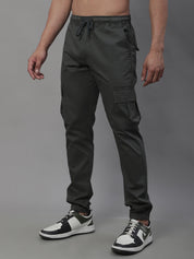 Indian Needle Men's Casual Cotton Solid Cargo Pants