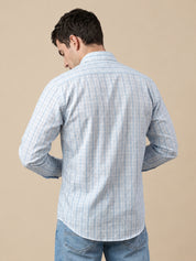 Men’s Cotton Blend Checked Casual Shirt