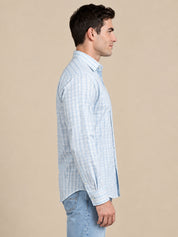 Men’s Cotton Blend Checked Casual Shirt