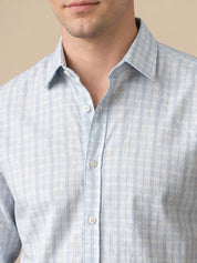 Men’s Cotton Blend Checked Casual Shirt
