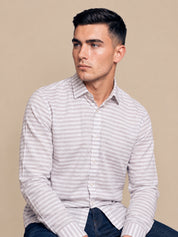Cotton Blend Classic Striped Casual Shirt