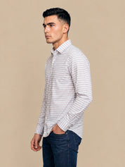 Cotton Blend Classic Striped Casual Shirt