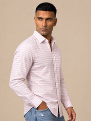 Cotton Blend Classic Striped Casual Shirt