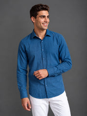 Men’s Cotton Blend Textured Casual Shirt
