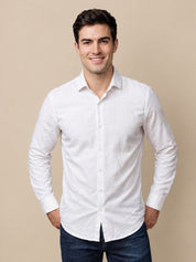 Men’s Cotton Blend Textured Casual Shirt
