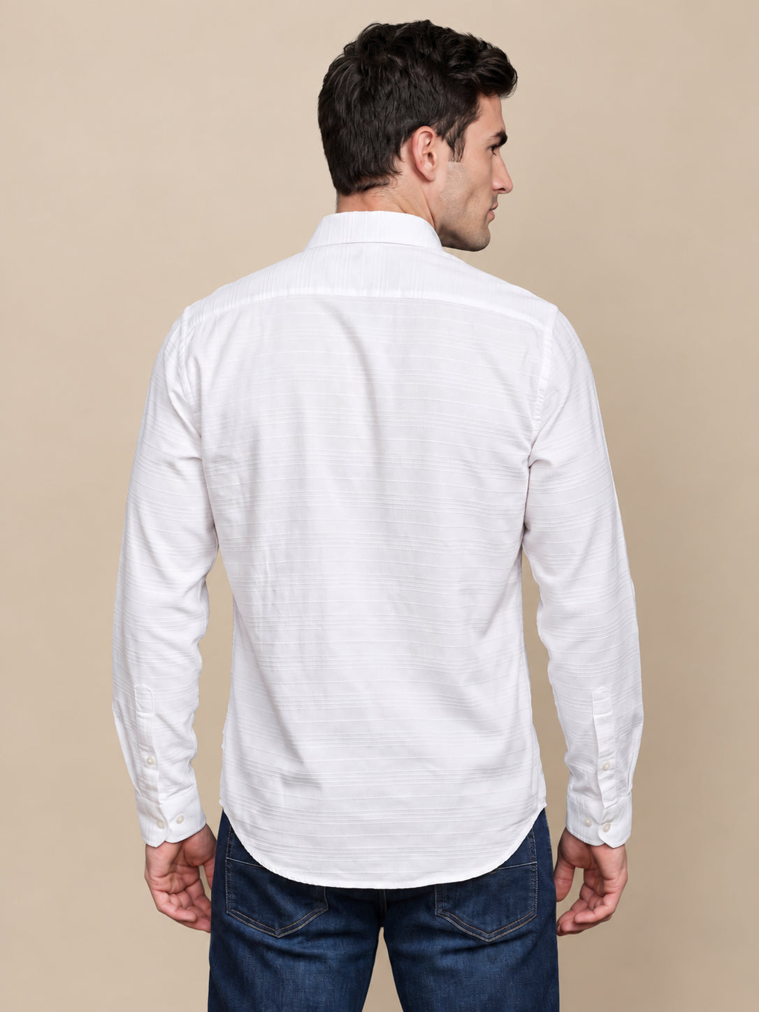 Men’s Cotton Blend Textured Casual Shirt