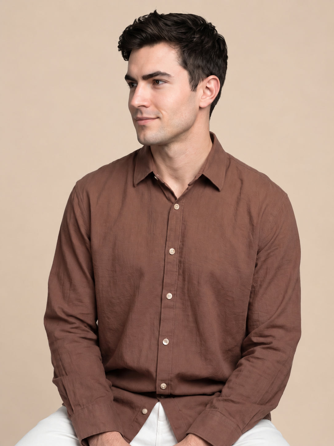 Men’s Cotton Solid Casual Shirt