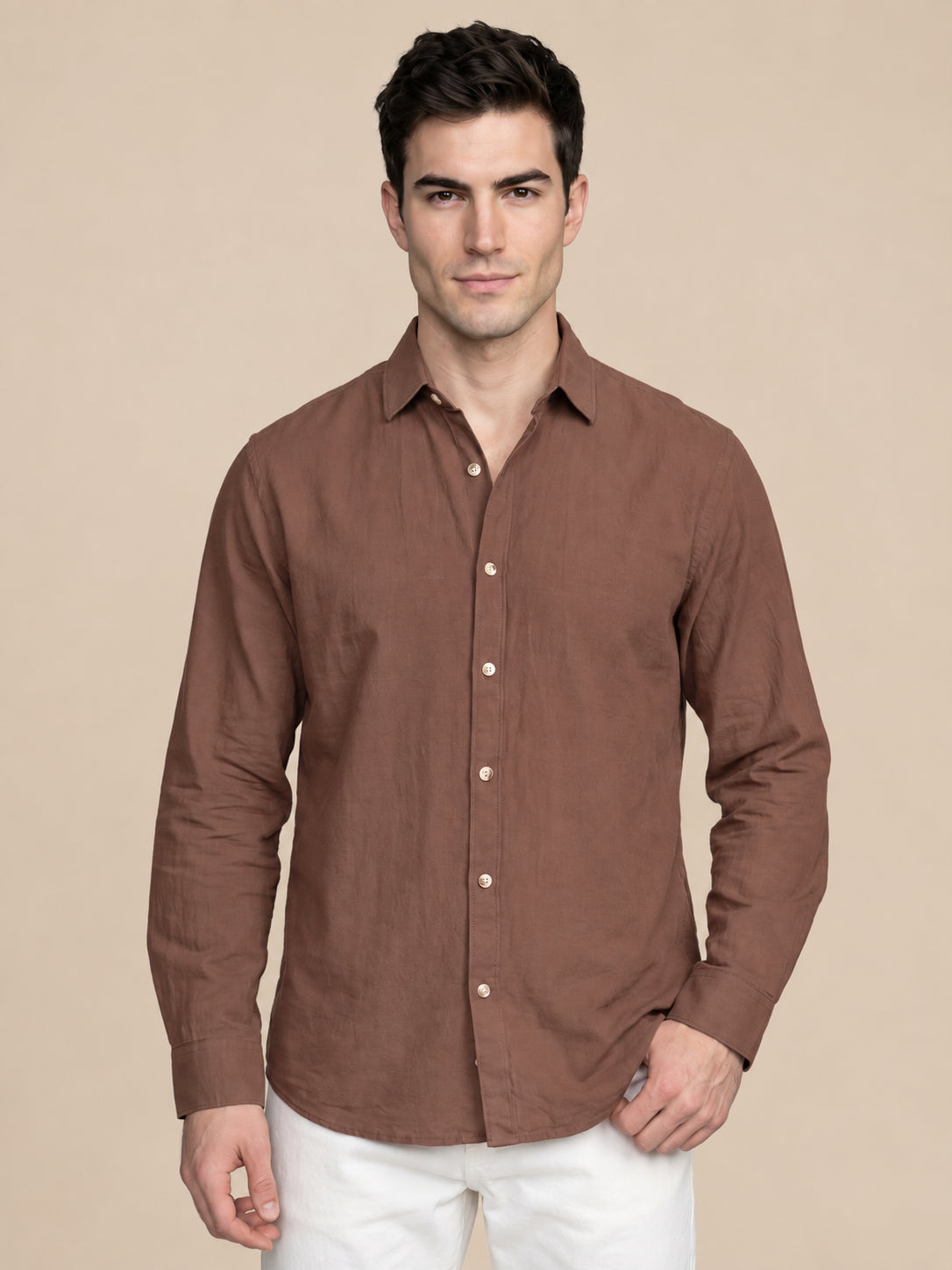 Men’s Cotton Solid Casual Shirt