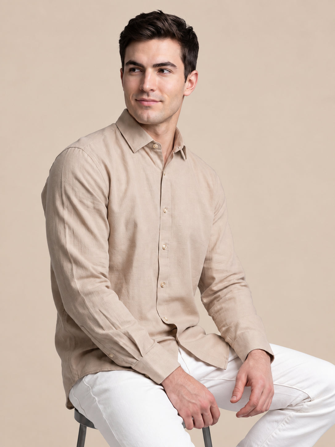 Men’s Cotton Solid Casual Shirt