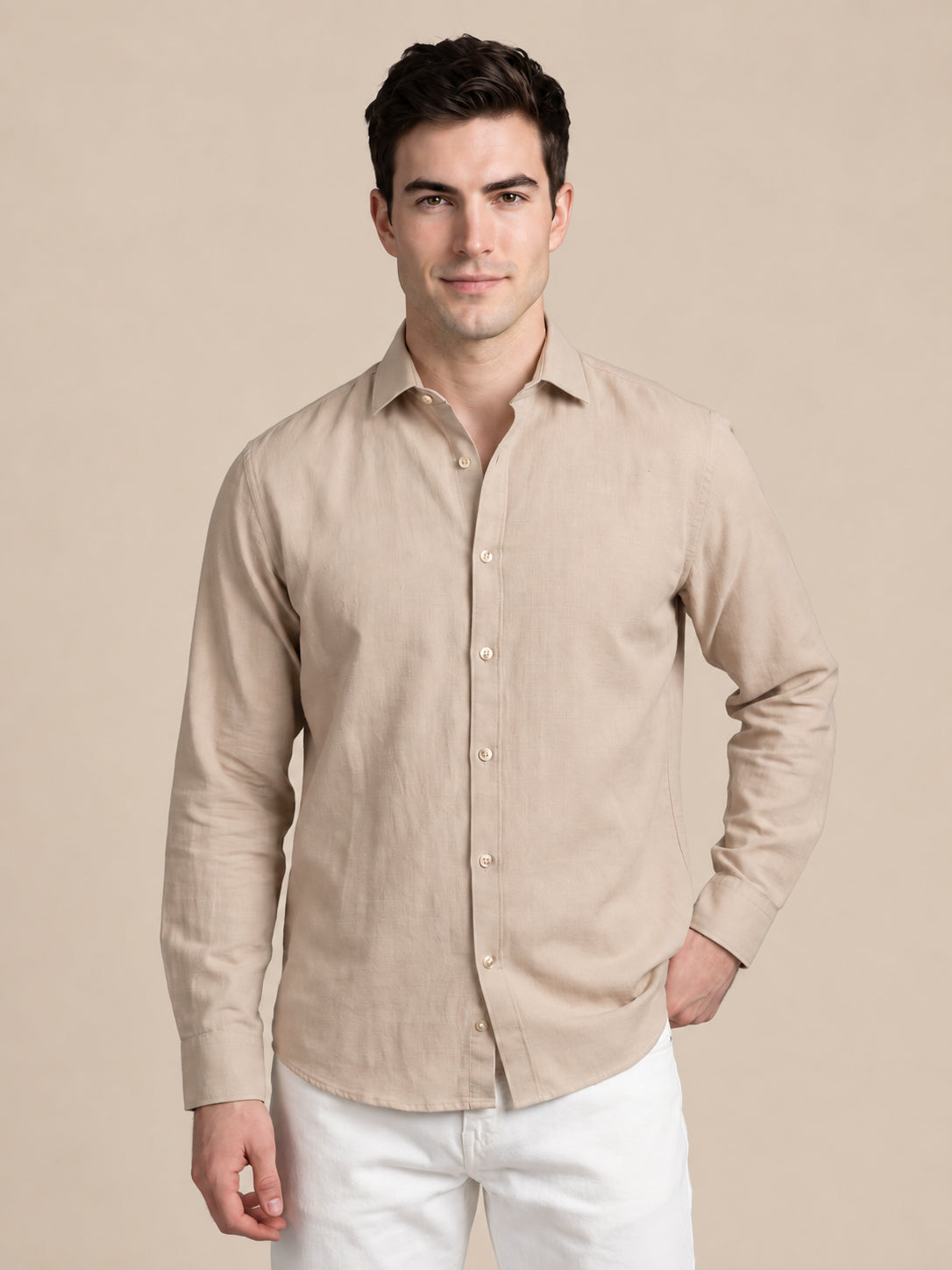 Men’s Cotton Solid Casual Shirt