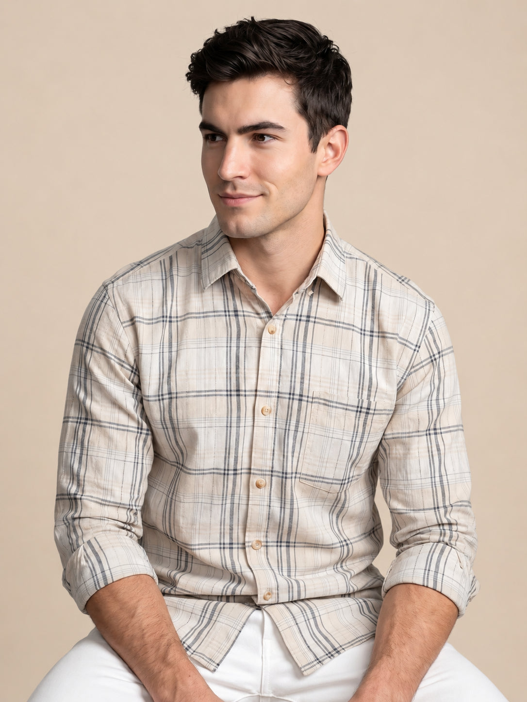 Men’s Cotton Checked Casual Shirt