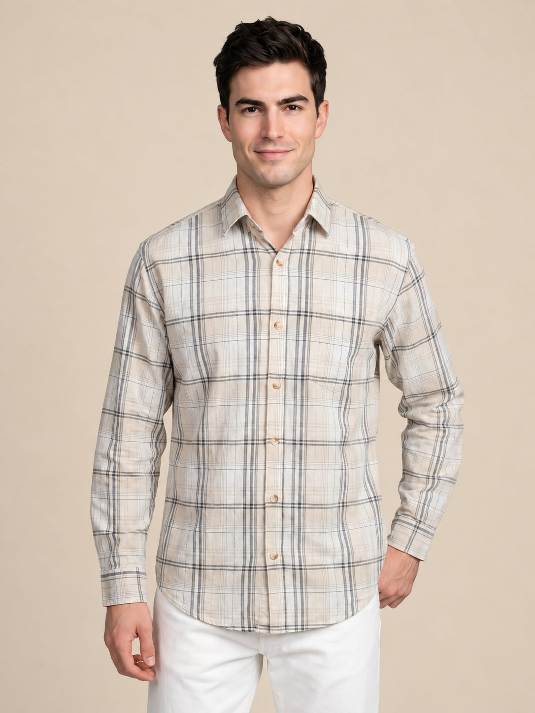 Men’s Cotton Checked Casual Shirt