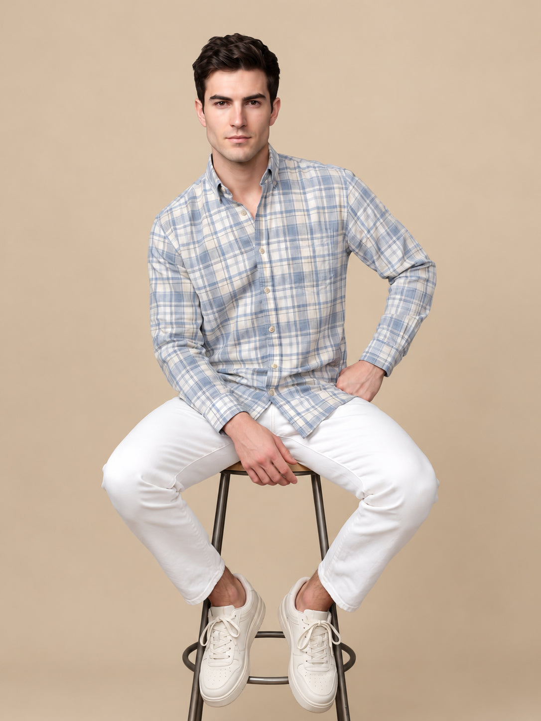 Men’s Cotton Checked Casual Shirt