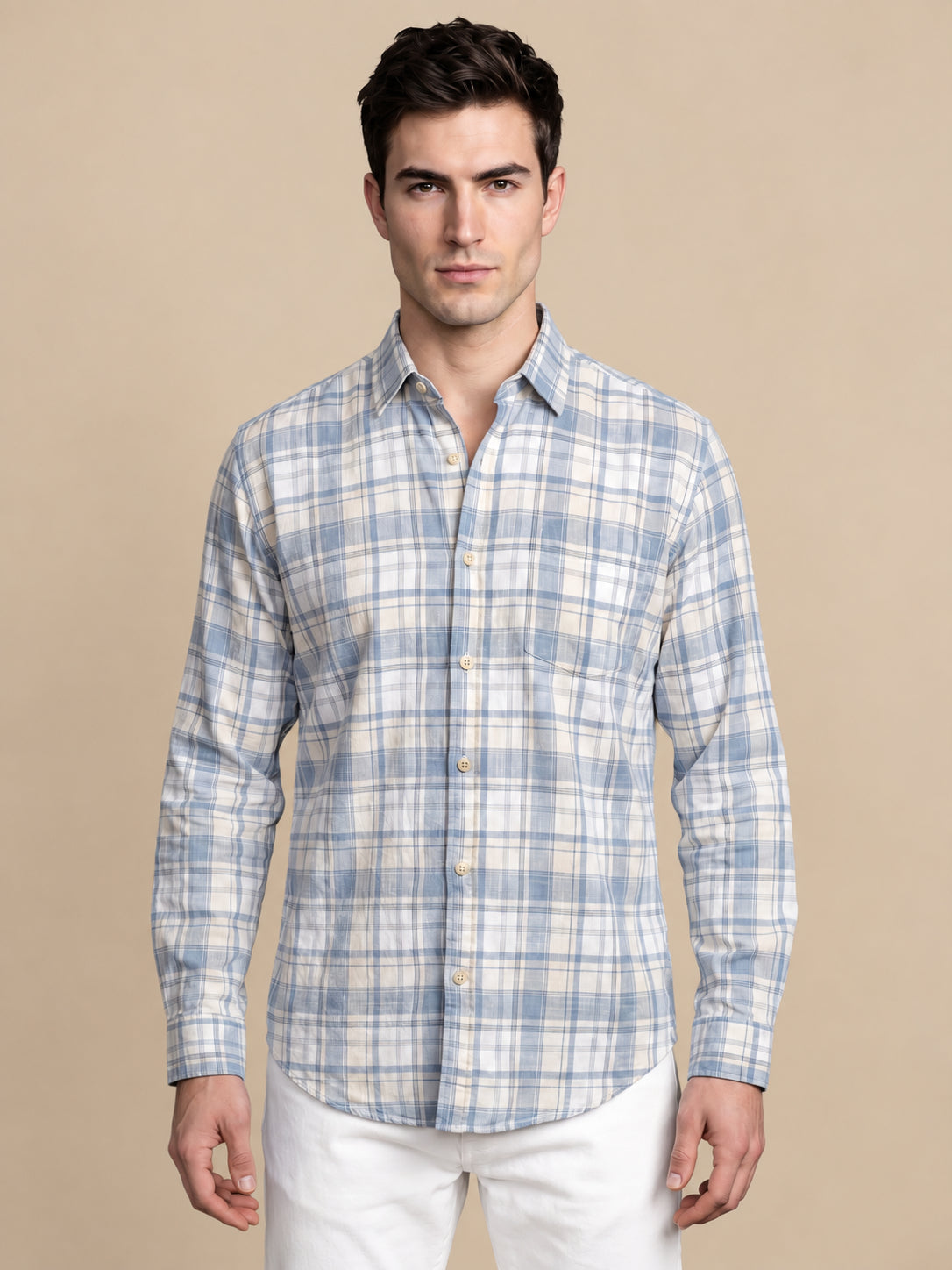 Men’s Cotton Checked Casual Shirt