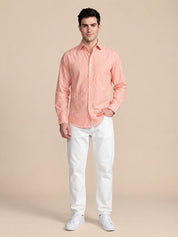 Men’s Cotton Blend Vertical Striped Casual Shirt