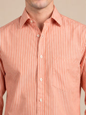 Men’s Cotton Blend Vertical Striped Casual Shirt
