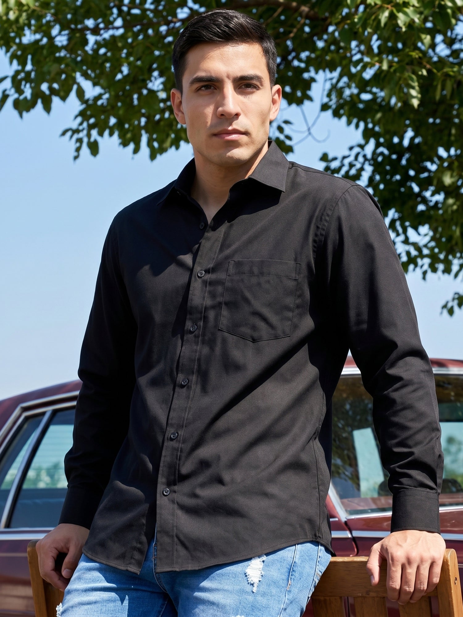 Cotton Solid Casual Shirt for Mens.