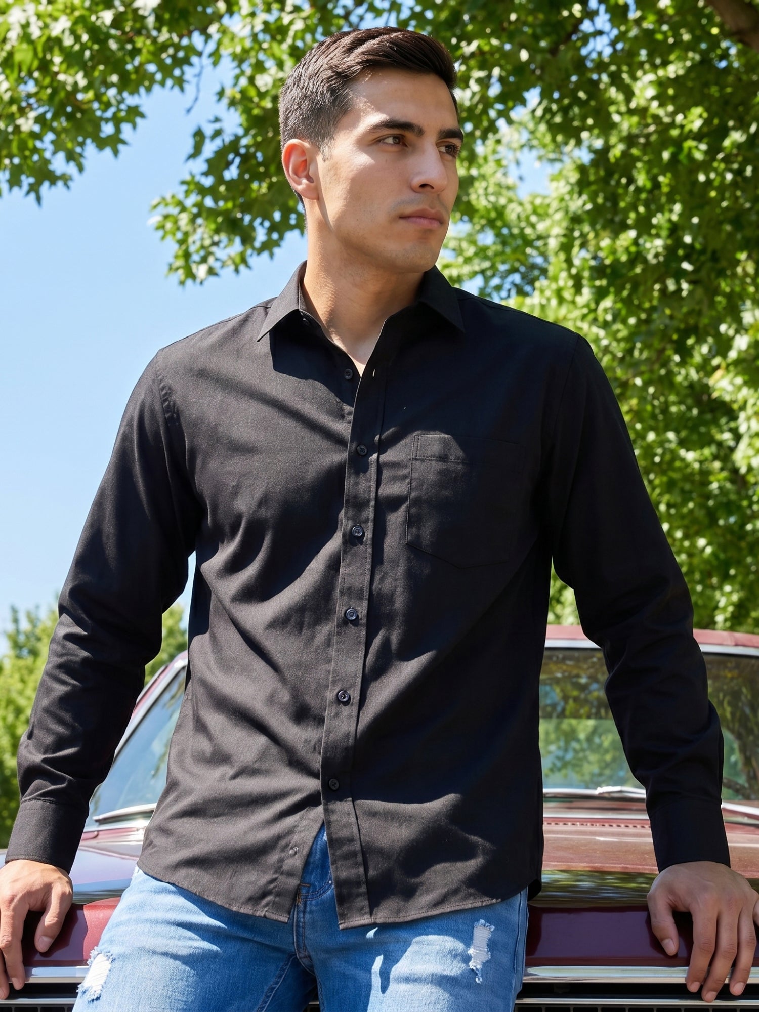 Cotton Solid Casual Shirt for Mens.