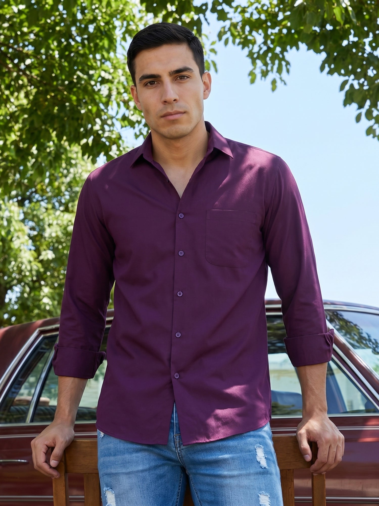 Cotton Solid Casual Shirt for Mens.