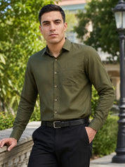 Cotton Solid Formal Shirt for Mens