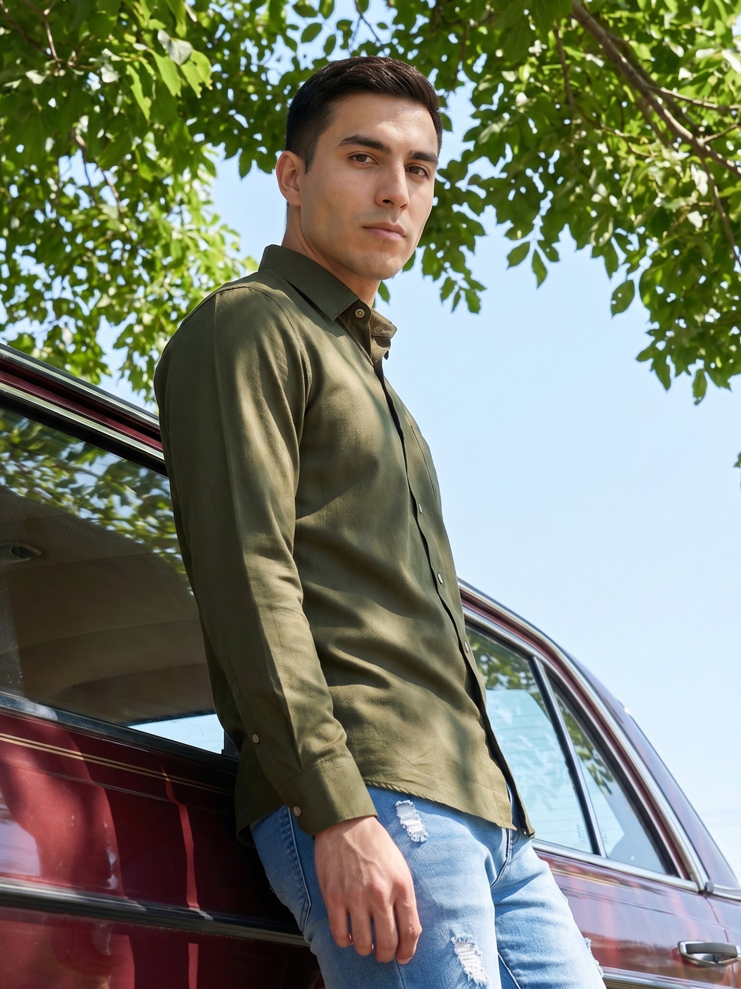 Cotton Solid Casual Shirt for Mens.