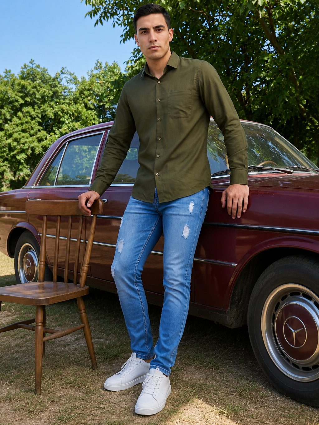 Cotton Solid Casual Shirt for Mens.
