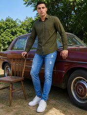 Cotton Solid Casual Shirt for Mens.