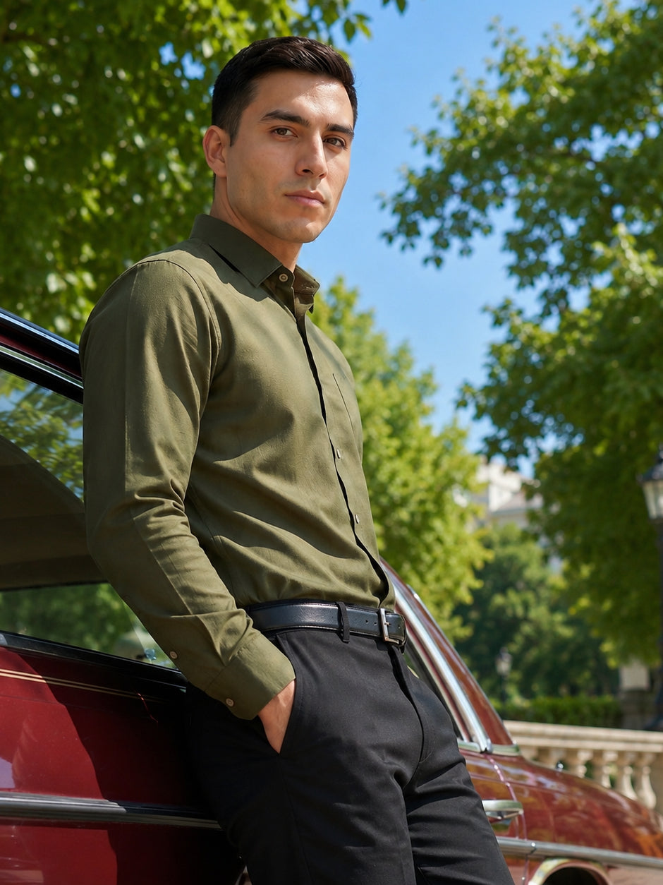 Cotton Solid Formal Shirt for Mens
