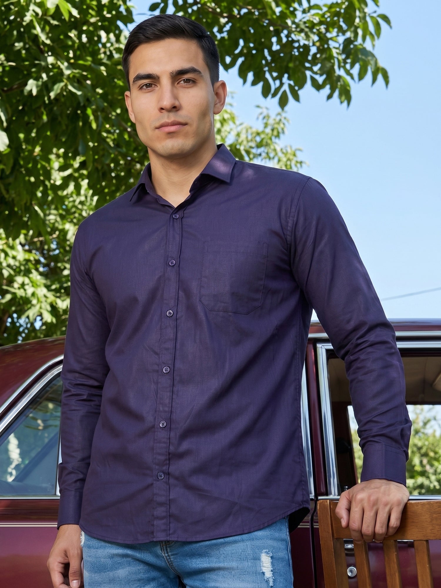 Cotton Solid Casual Shirt for Mens.