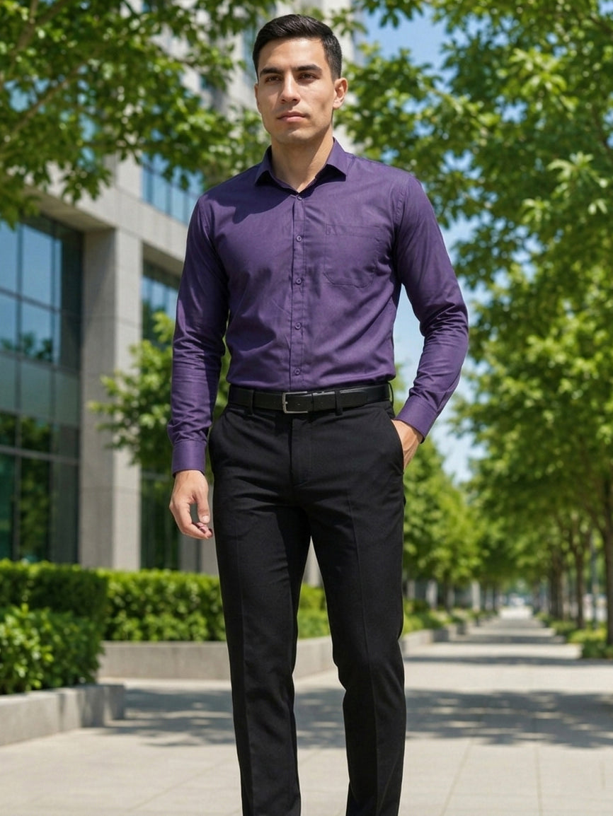 Cotton Solid Formal Shirt for Mens