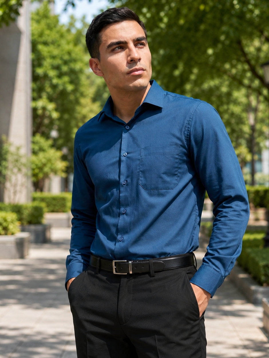 Cotton Solid Formal Shirt for Mens