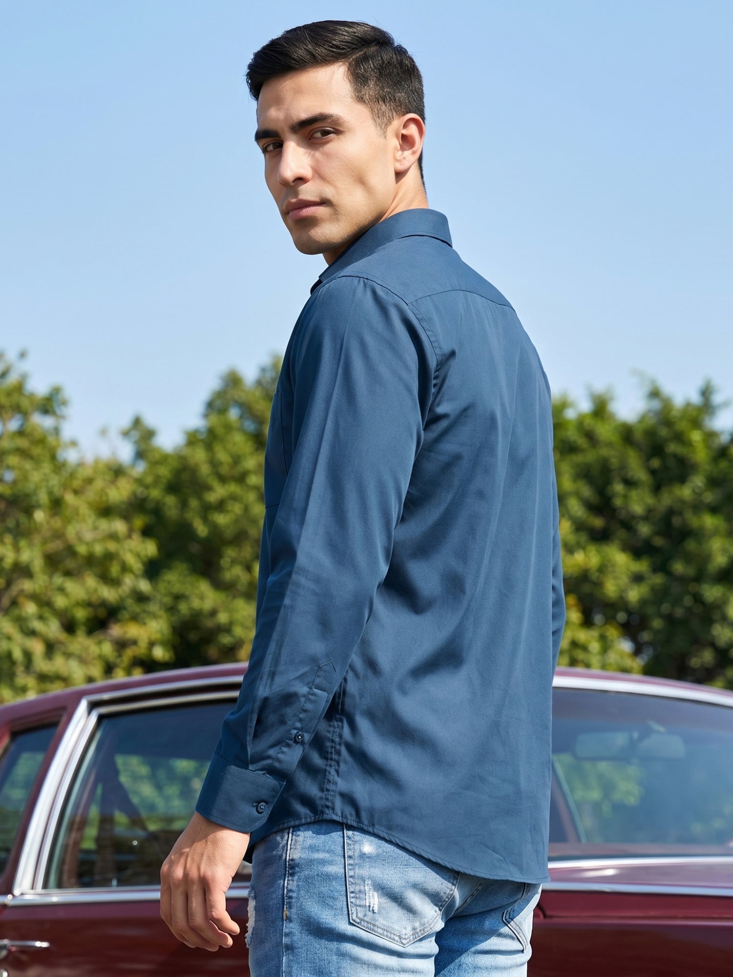 Cotton Solid Casual Shirt for Mens.