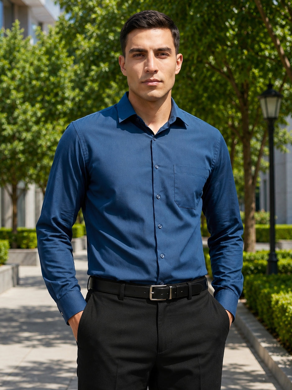 Cotton Solid Formal Shirt for Mens