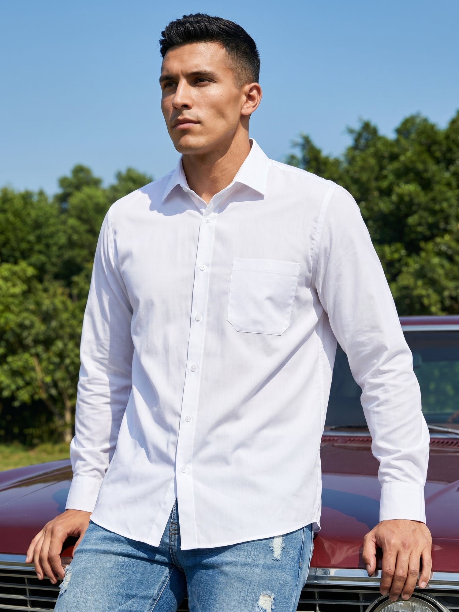Cotton Solid Casual Shirt for Mens.
