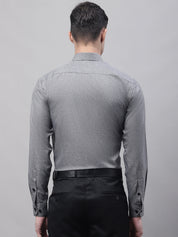 Men's Dark-Grey Cotton Solid Formal Shirt