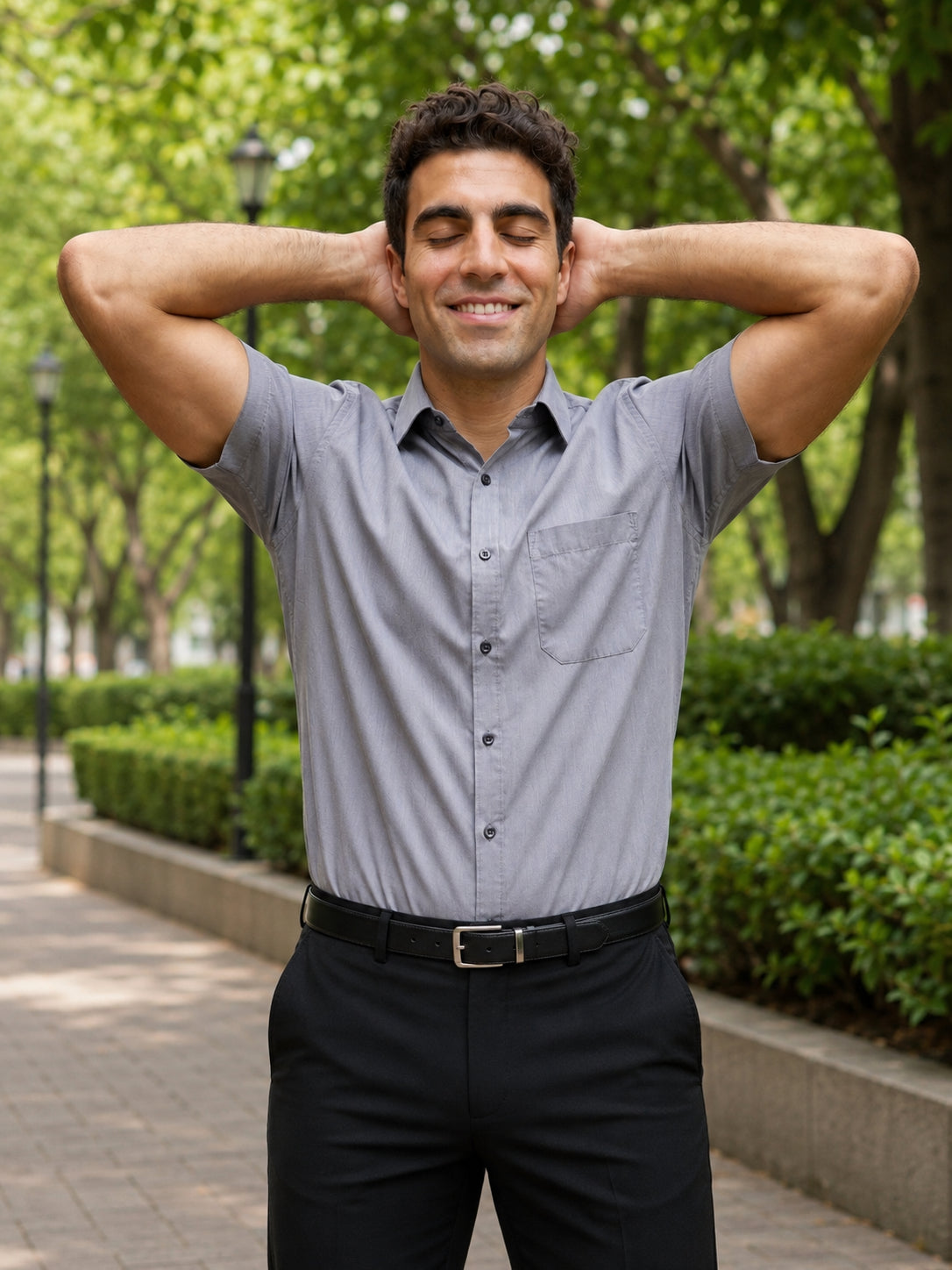 Grey Cotton Solid Formal Shirts