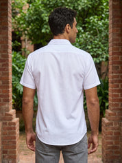 White Cotton Solid Casual Shirts