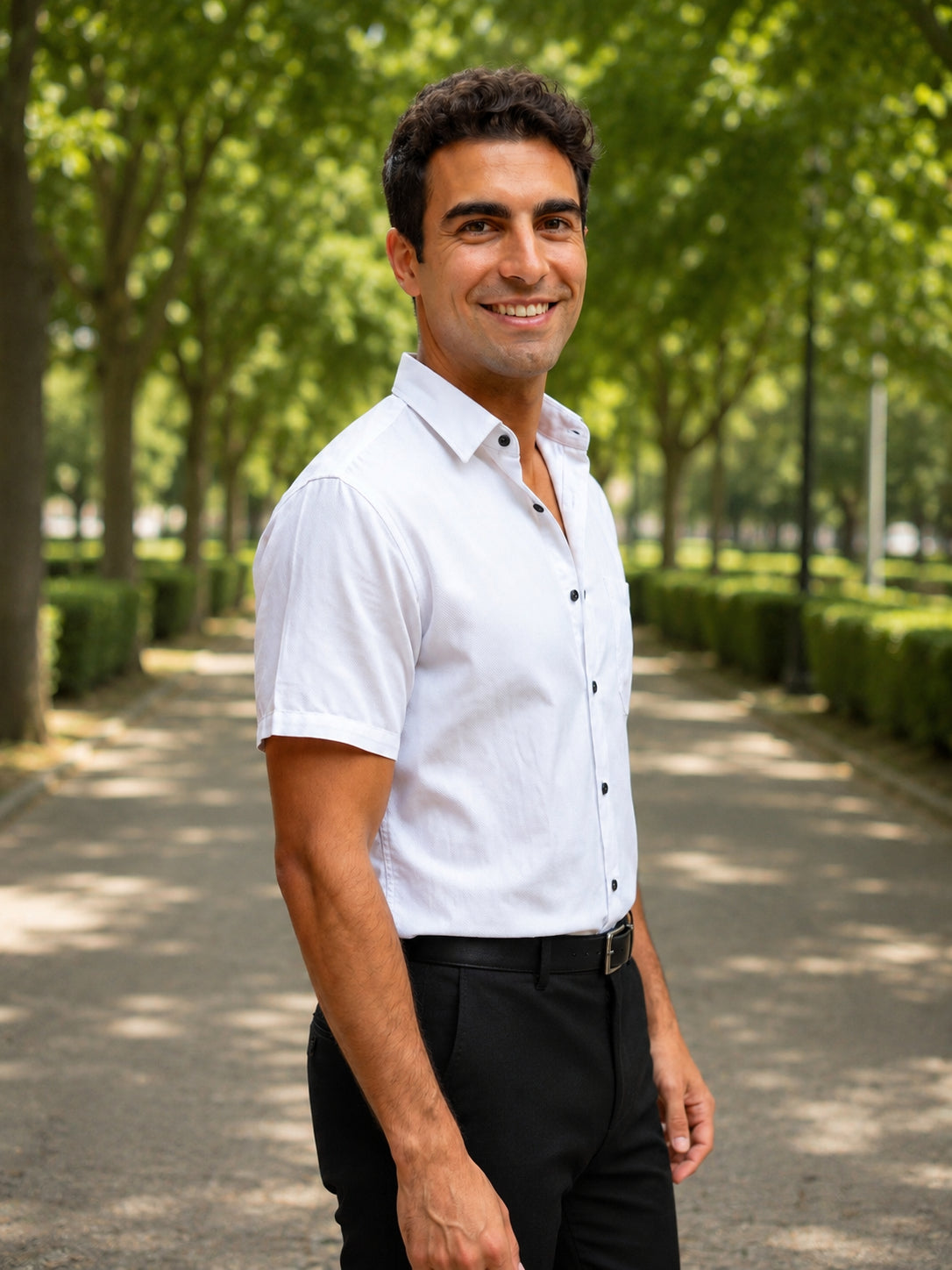White Cotton Solid Formal Shirts