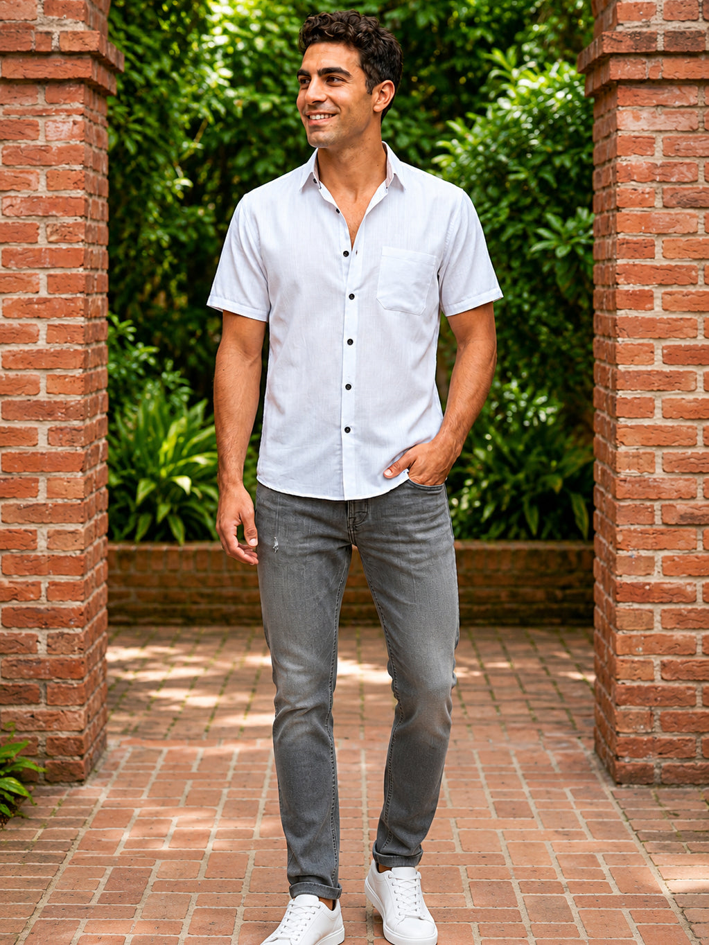 White Cotton Solid Casual Shirts