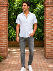 White Cotton Solid Casual Shirts